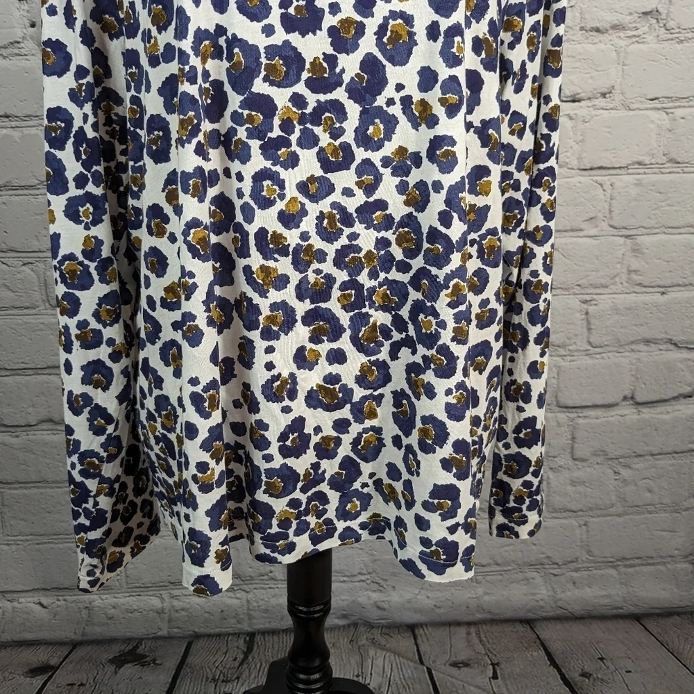 J. Crew Women's Long Sleeve Animal Print cotton Popover Top plus SIZE 3X BBIN